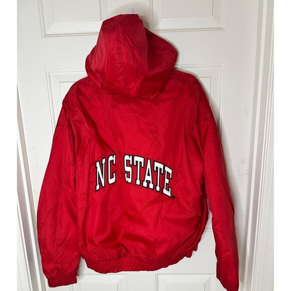 Vintage 1990's Era NC State Red Hooded puffer Jacket With Logo Graphic Large - Picture 4 of 8
